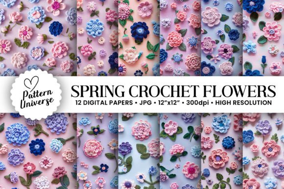 Download Spring Purple Crochet Flower Patterns - Purple Collection