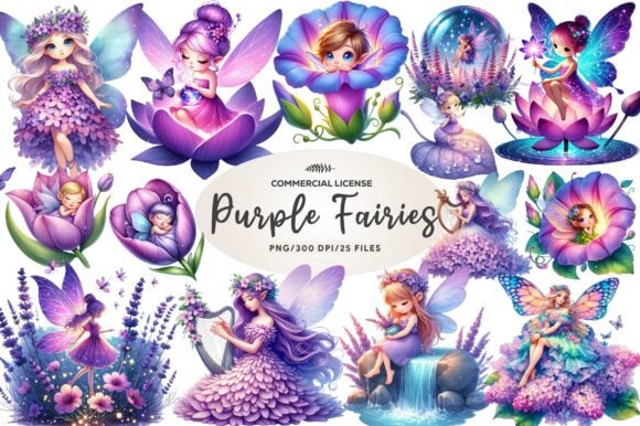 Download Magical Garden Purple Fairies - Purple Collection