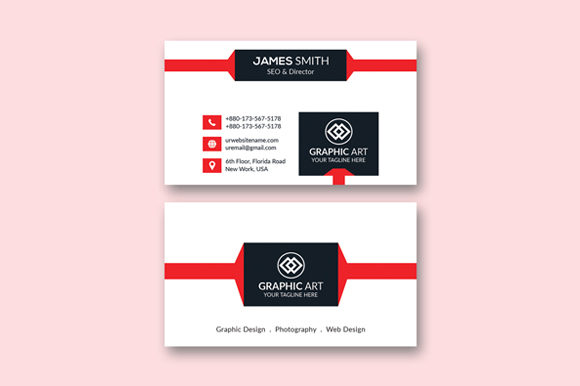 Download Visit Card Layout with Red and Black - Visit Collection