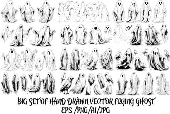 Download Hand-Drawn Halloween Ghost Vector - Ghost vector Collection
