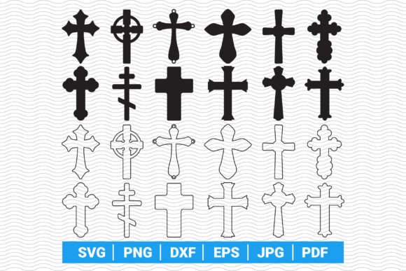 Download Crosses Black Silhouettes SVG for Cricut - Black silhouettes Collection