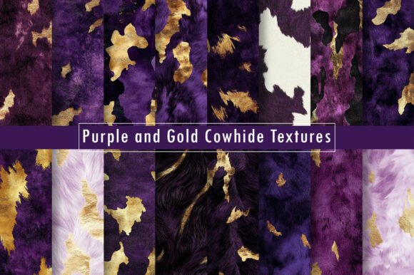 Download Purple and Gold Cowhide Textures - Purple Collection