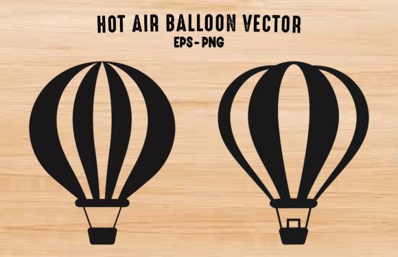 Download Hot Air Balloon Vector Black Silhouettes - Black silhouettes Collection