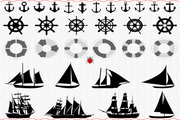 Download Nautical Icons, Black Silhouettes Digital - Black silhouettes Collection