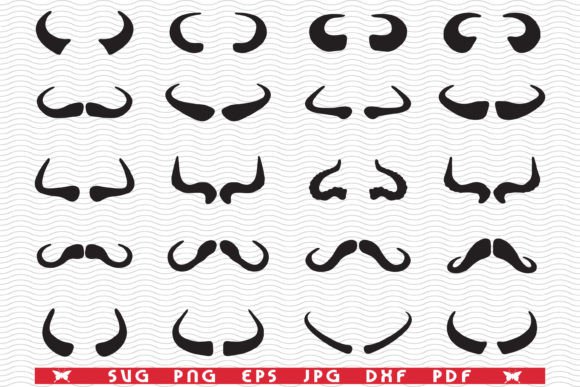 Download SVG Buffalo Horns, Black Silhouettes - Black silhouettes Collection