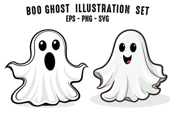 Download Halloween Cute Boo Ghost Vector Set - Ghost vector Collection