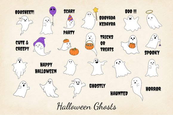Download Funny Halloween Ghost Vector Bundle - Ghost vector Collection