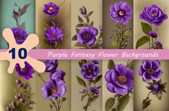 Download Purple Fantasy Flower Backgrounds - Purple Collection
