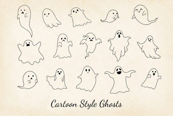 Download Cartoon Ghost, Retro Ghost Vector Bundle - Ghost vector Collection